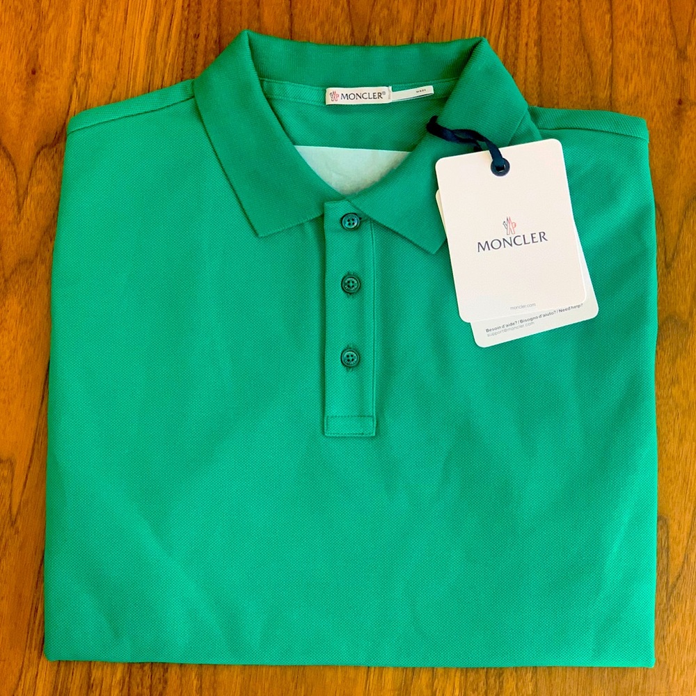 Moncler Green Maglia Polo Manica Corta Large